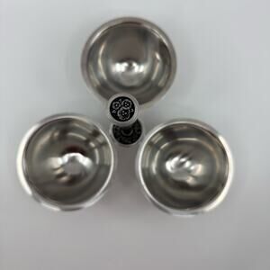 Vintage Oneida Three Bowl Stainless Steel Serving Dish Triple Bowls Serveware